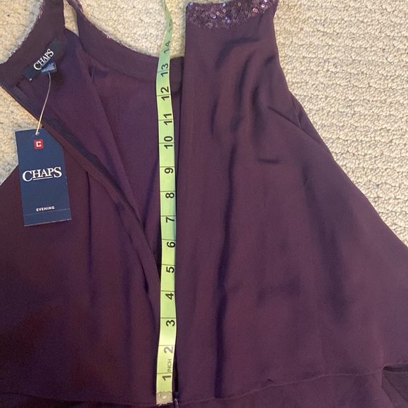 Chaps Purple Layered Sleeveless Evening Dress - Picture 13 of 13